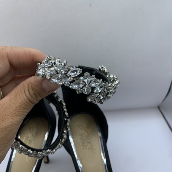 Jewel Badgley Mischka Women's Caroline Embellished black size 9.5 - Picture 4 of 9